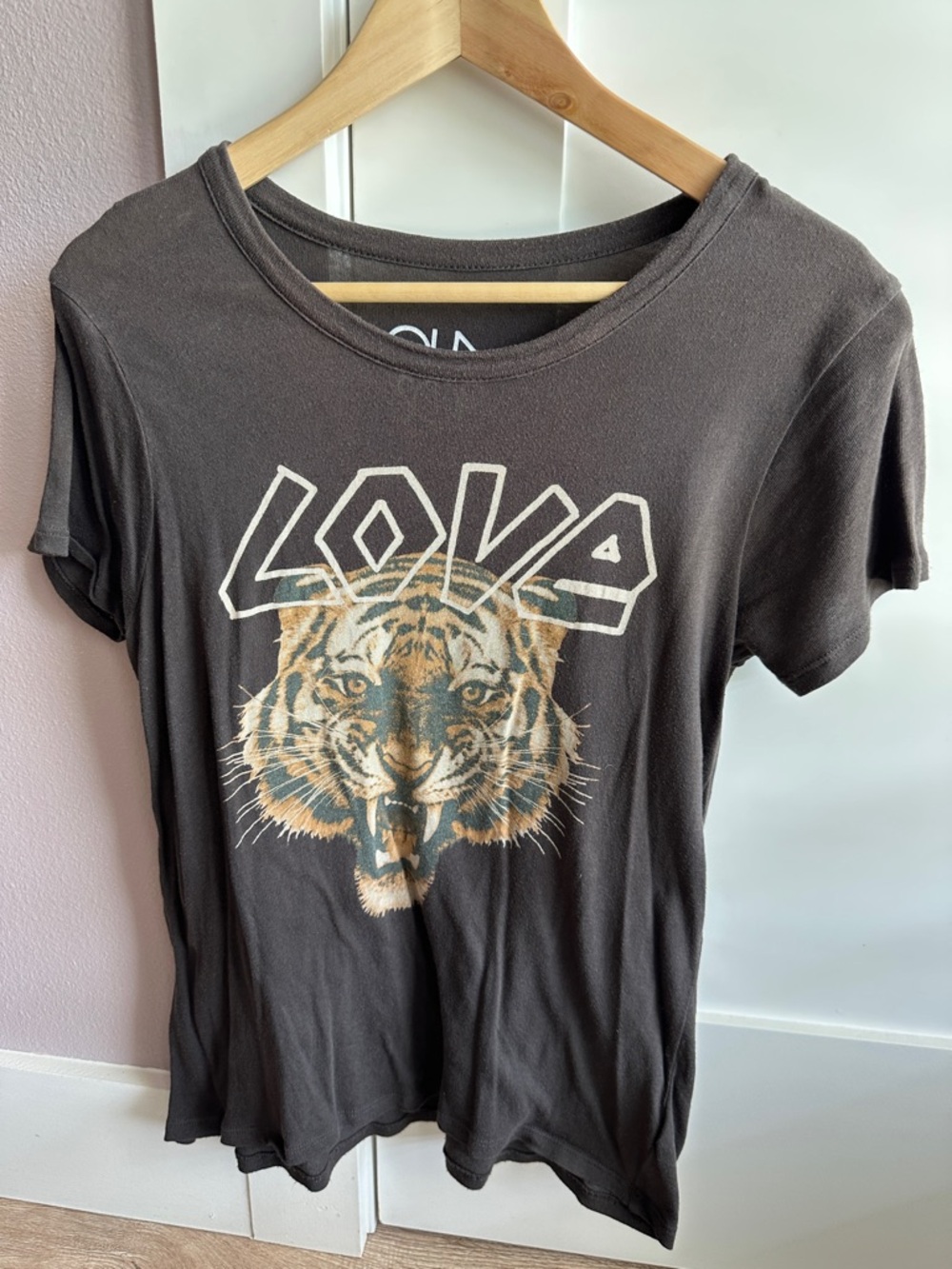 Chaser Black Graphic Long Sleeve Tee with Tiger and LOVE Print